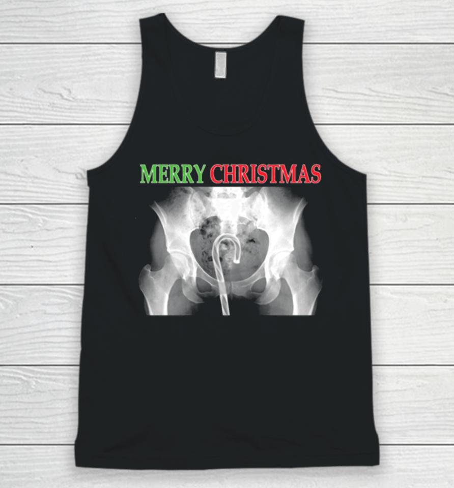 X Ray Merry Christmas Candy Cane Unisex Tank Top