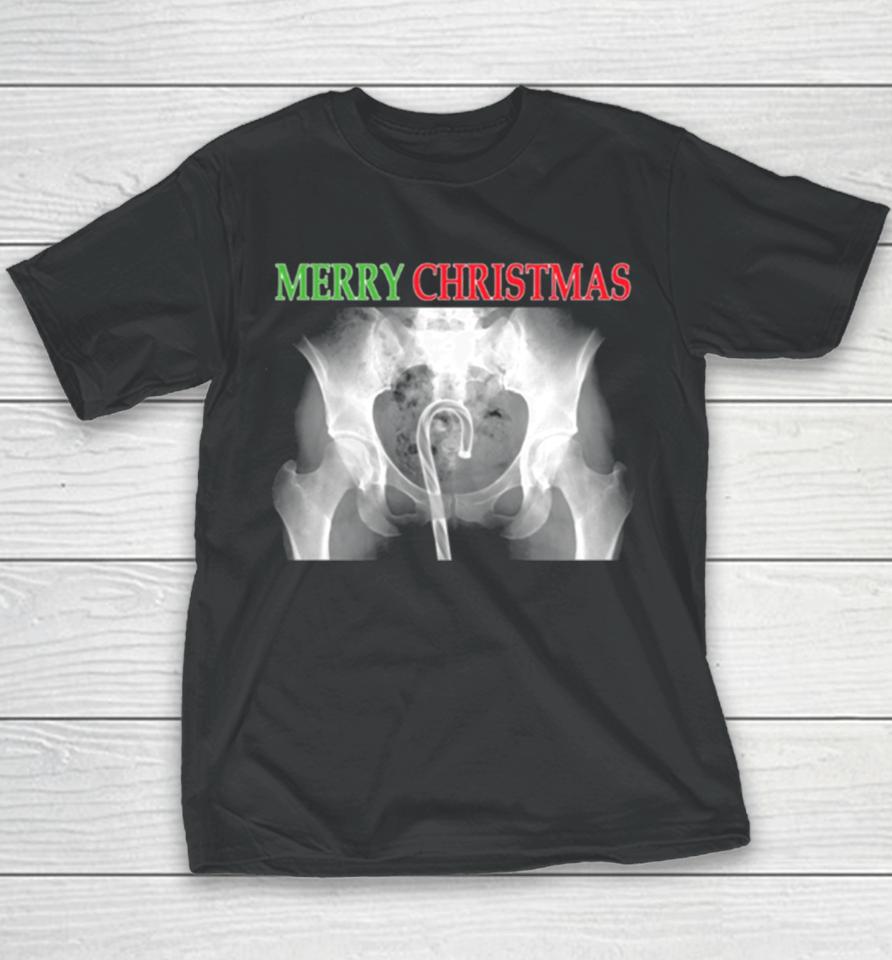 X Ray Merry Christmas Candy Cane Youth T-Shirt