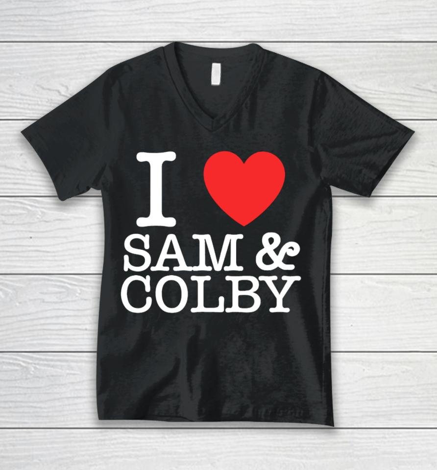 Xplr Merch I Love Sam And Colby Unisex V-Neck T-Shirt