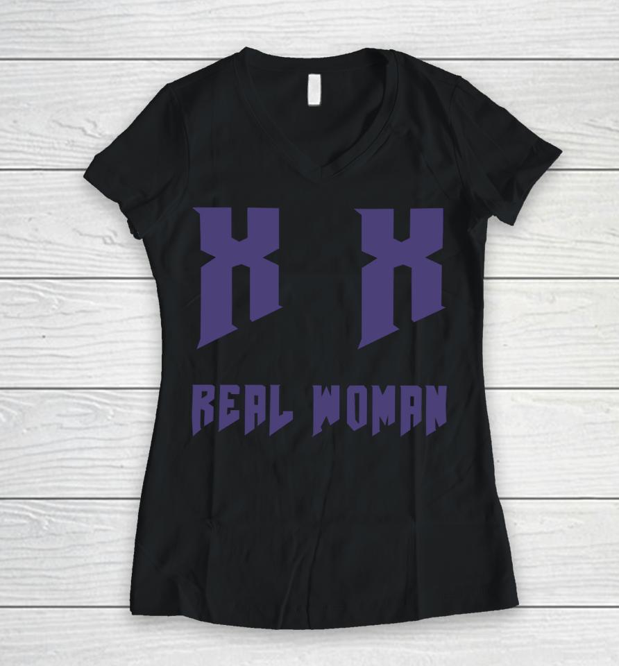 Xx Real Woman Right Wing Death Squad Women V-Neck T-Shirt