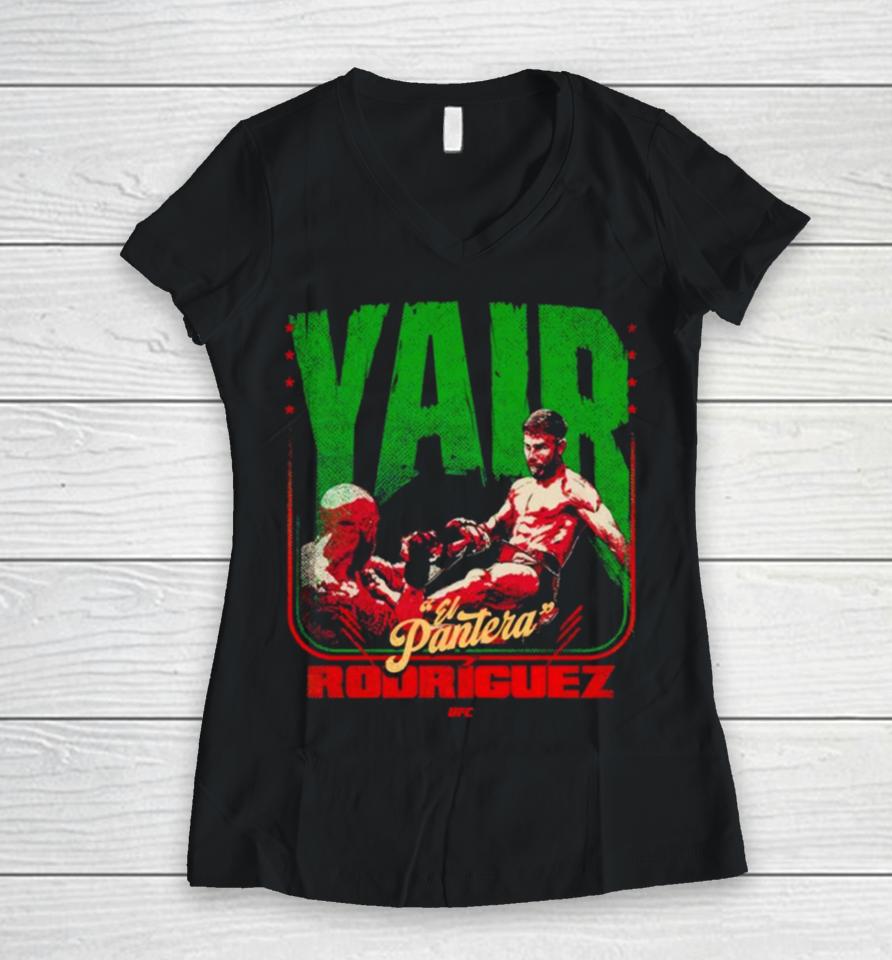 Yair Rodriguez El Pantera Front Kick Wht Ufc Fighter Women V-Neck T-Shirt