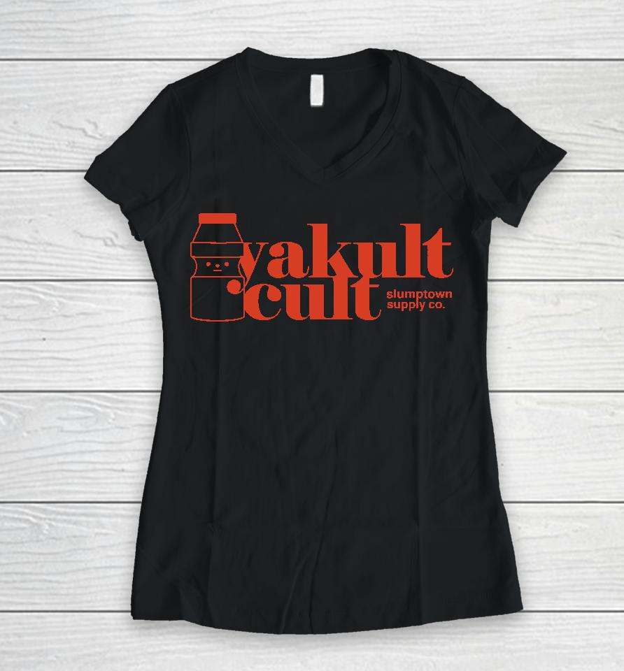 Yakult Cult Slumptown Supply Co Women V-Neck T-Shirt