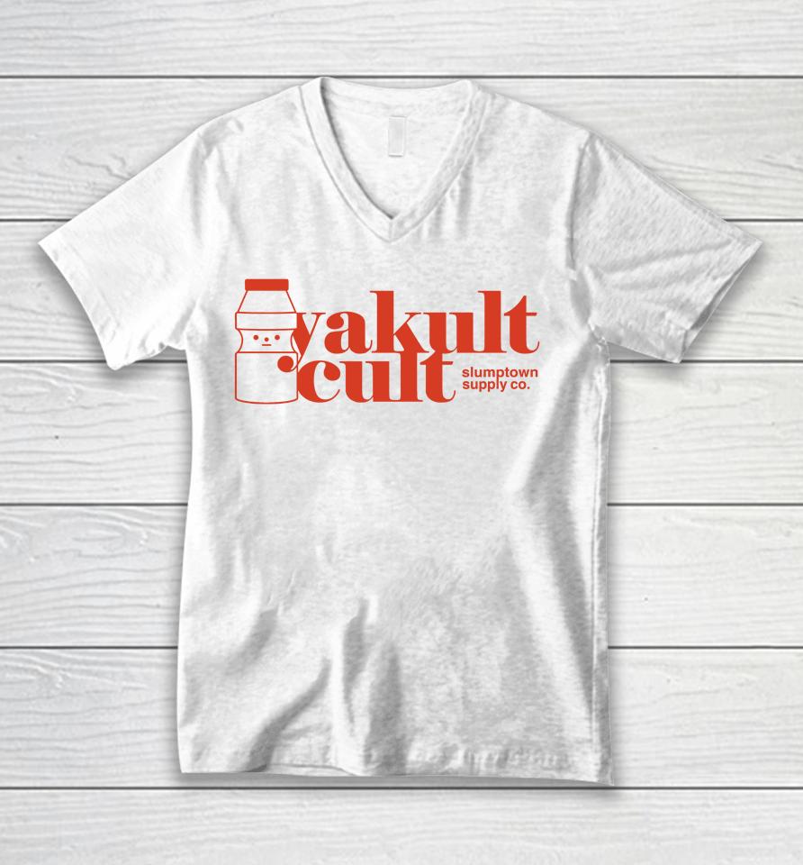 Yakult Cult Slumptown Supply Co Unisex V-Neck T-Shirt