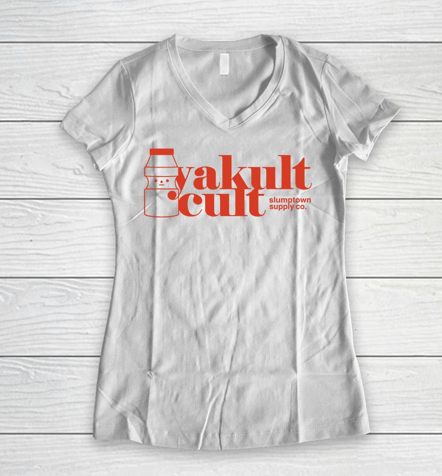 Yakult Cult Slumptown Supply Co Women V-Neck T-Shirt