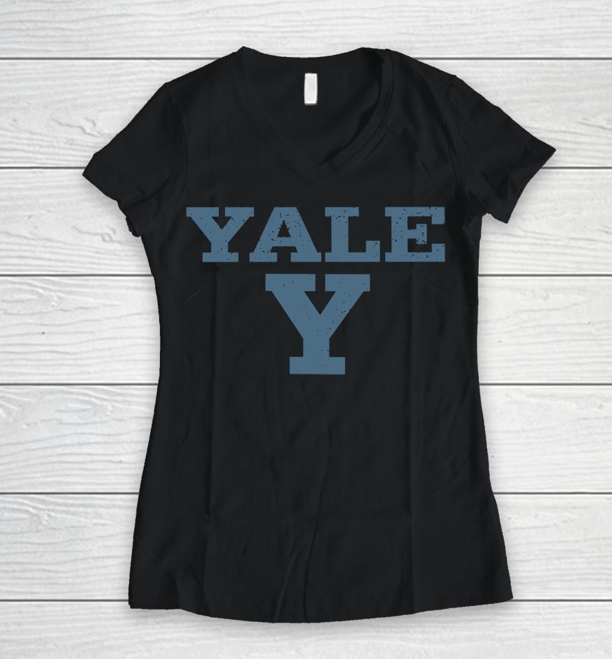Yale University Logo Women V-Neck T-Shirt