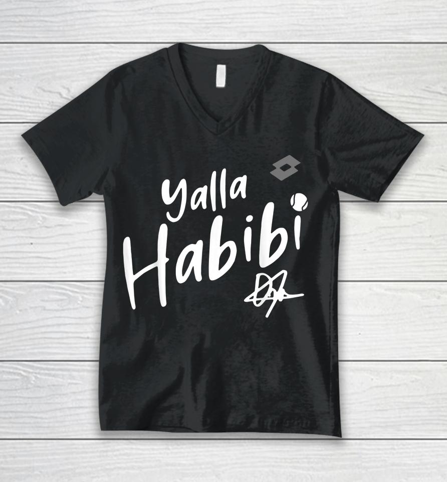 Yalla Habibi Vintage Womens Tennis Sports Lover Unisex V-Neck T-Shirt