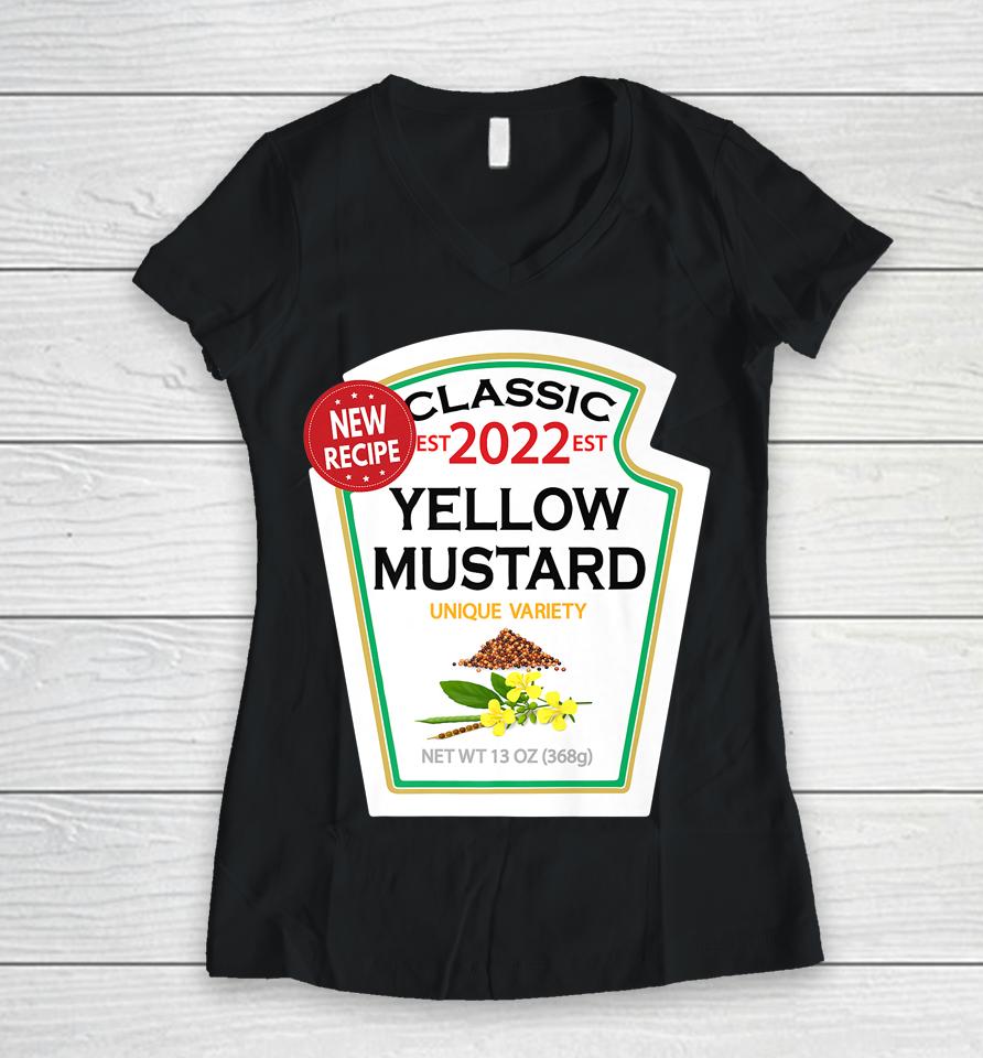 Yellow Mustard Diy Halloween Costume Matching Group Mustard Women V-Neck T-Shirt