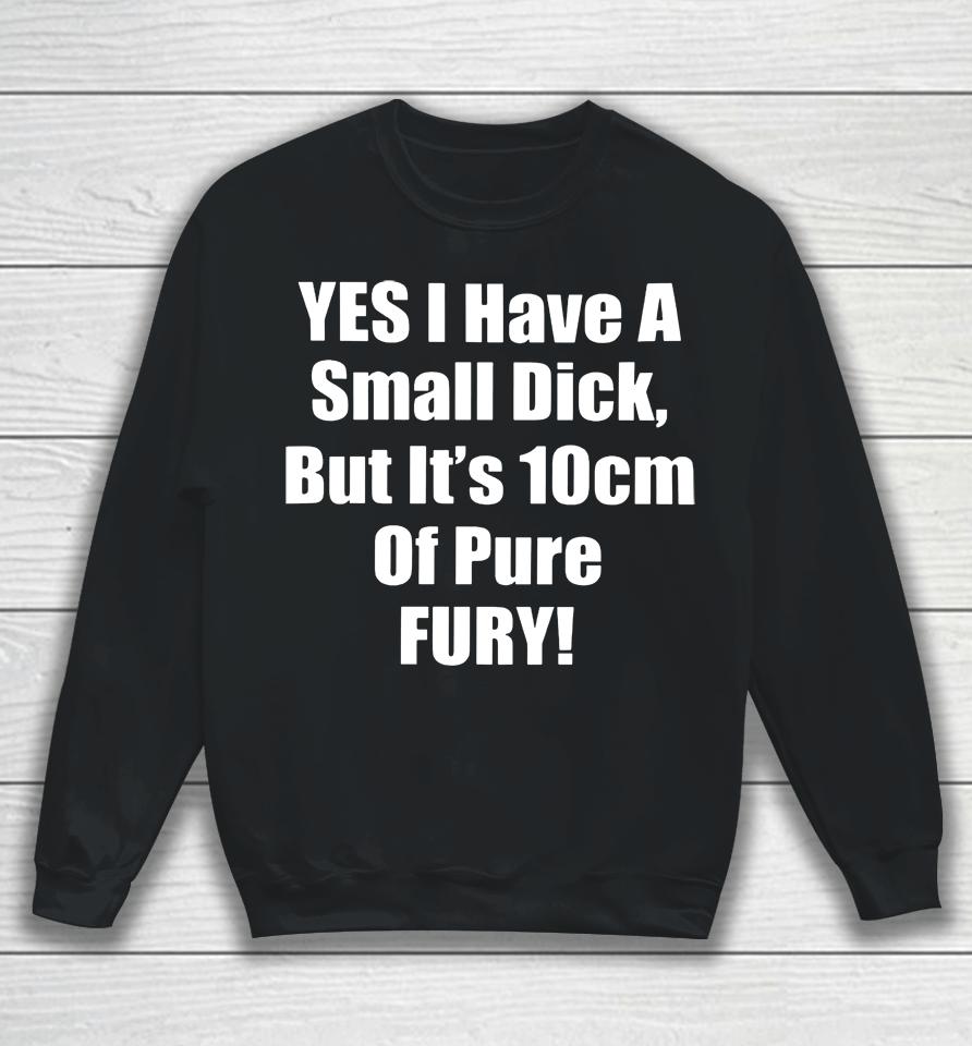 Yes I Have A Small Dick But It's 10 Cm Of Pure Fury Sweatshirt