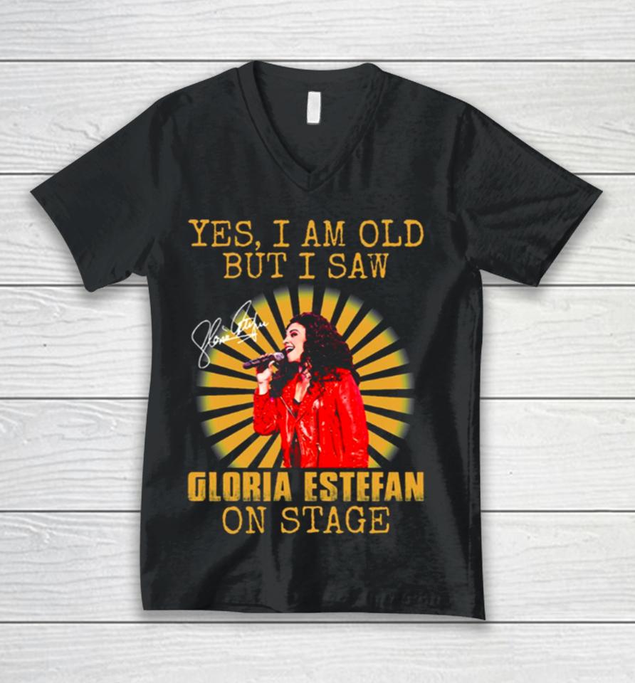 Yes I’m Old But I Saw Gloria Queen Estefan On Stage Vintage Unisex V-Neck T-Shirt