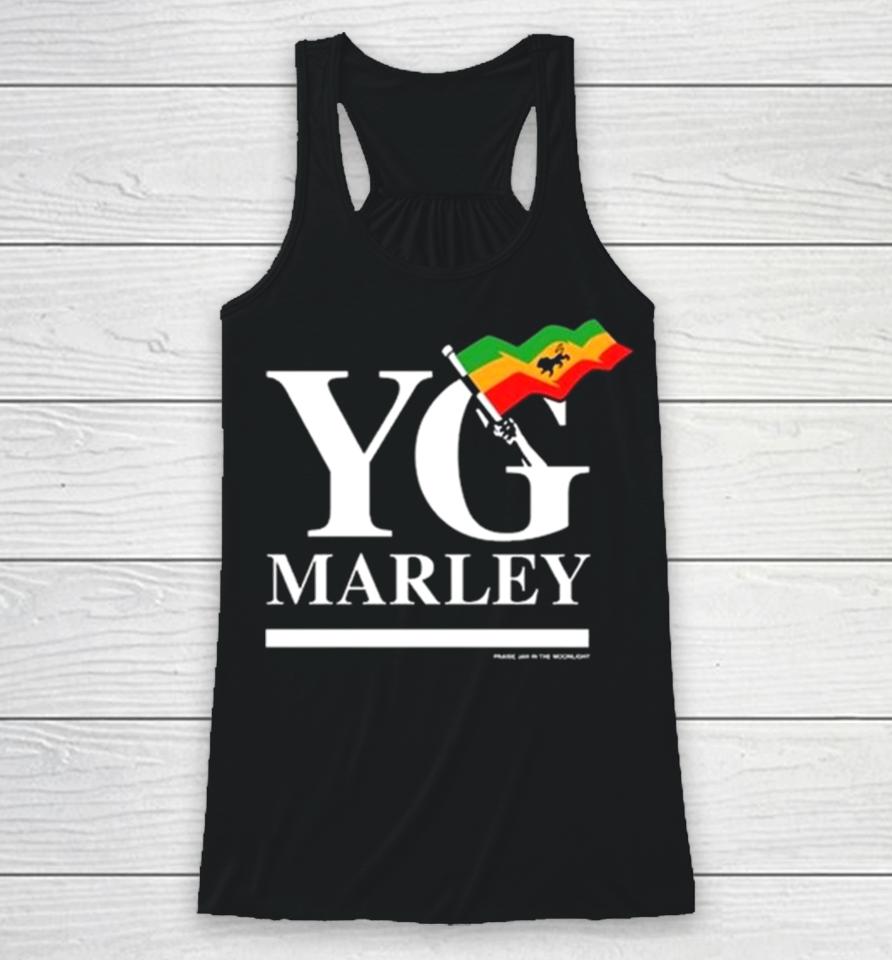 Yg Marley Flag Logo Praise Jah In The Moonlight Racerback Tank