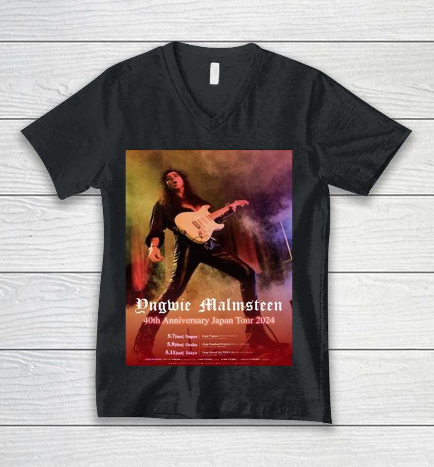 Yngwie Malmsteen Show 40Th Anniversary Japan Tour 2024 Unisex V-Neck T-Shirt
