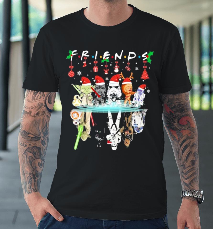 Yoda And Star Wars Characters Santa Water Surface Friends Christmas Premium T-Shirt