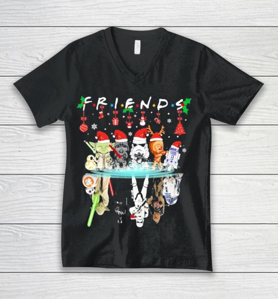 Yoda And Star Wars Characters Santa Water Surface Friends Christmas Unisex V-Neck T-Shirt