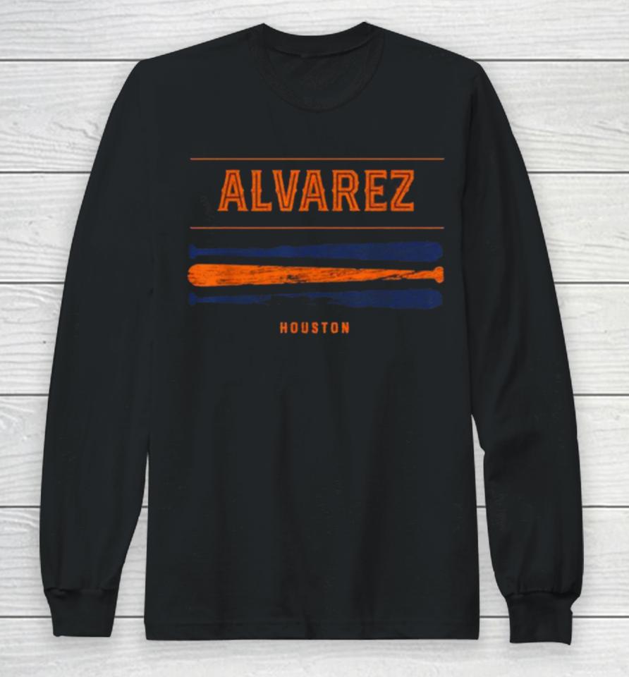 Yordan Alvarez Vintage Baseball Bat Gameday 2023 Houston Astros Long Sleeve T-Shirt
