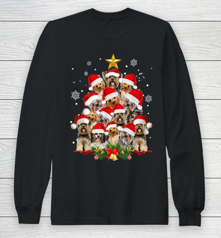 Yorkie Christmas Tree Funny Xmas Gifts Long Sleeve T-Shirt