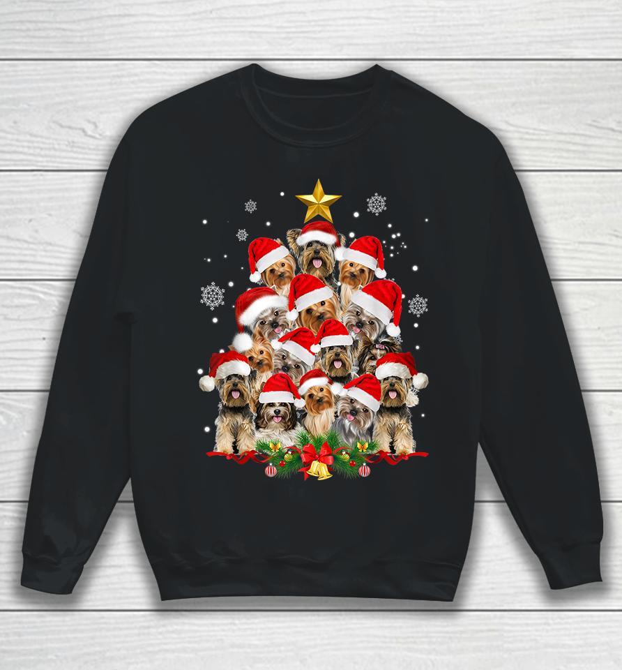 Yorkie Christmas Tree Funny Xmas Gifts Sweatshirt