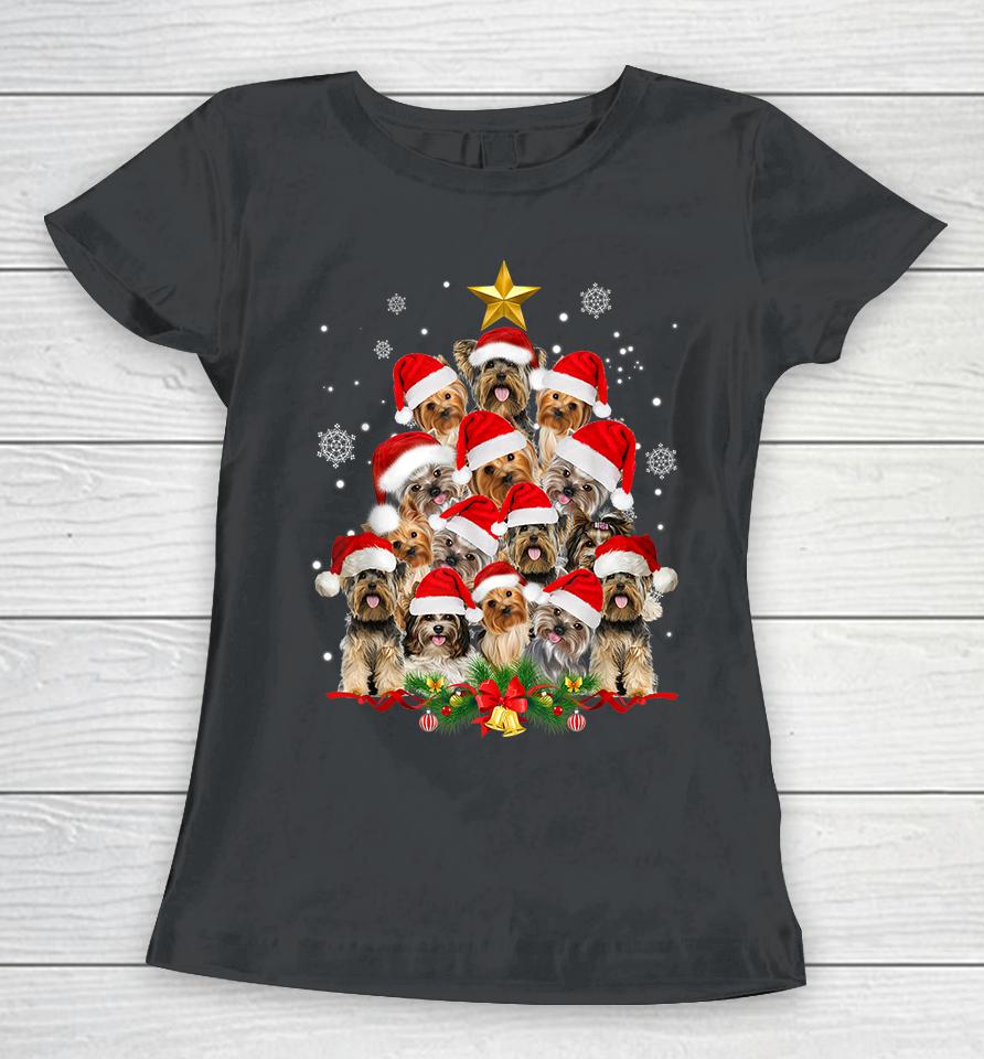 Yorkie Christmas Tree Funny Xmas Gifts Women T-Shirt