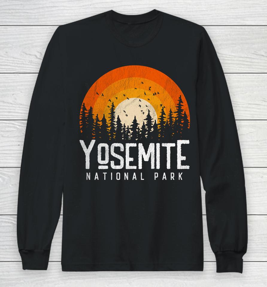 Yosemite Shirt Us National Park Retro Style Vintage 70S 80S Long Sleeve T-Shirt