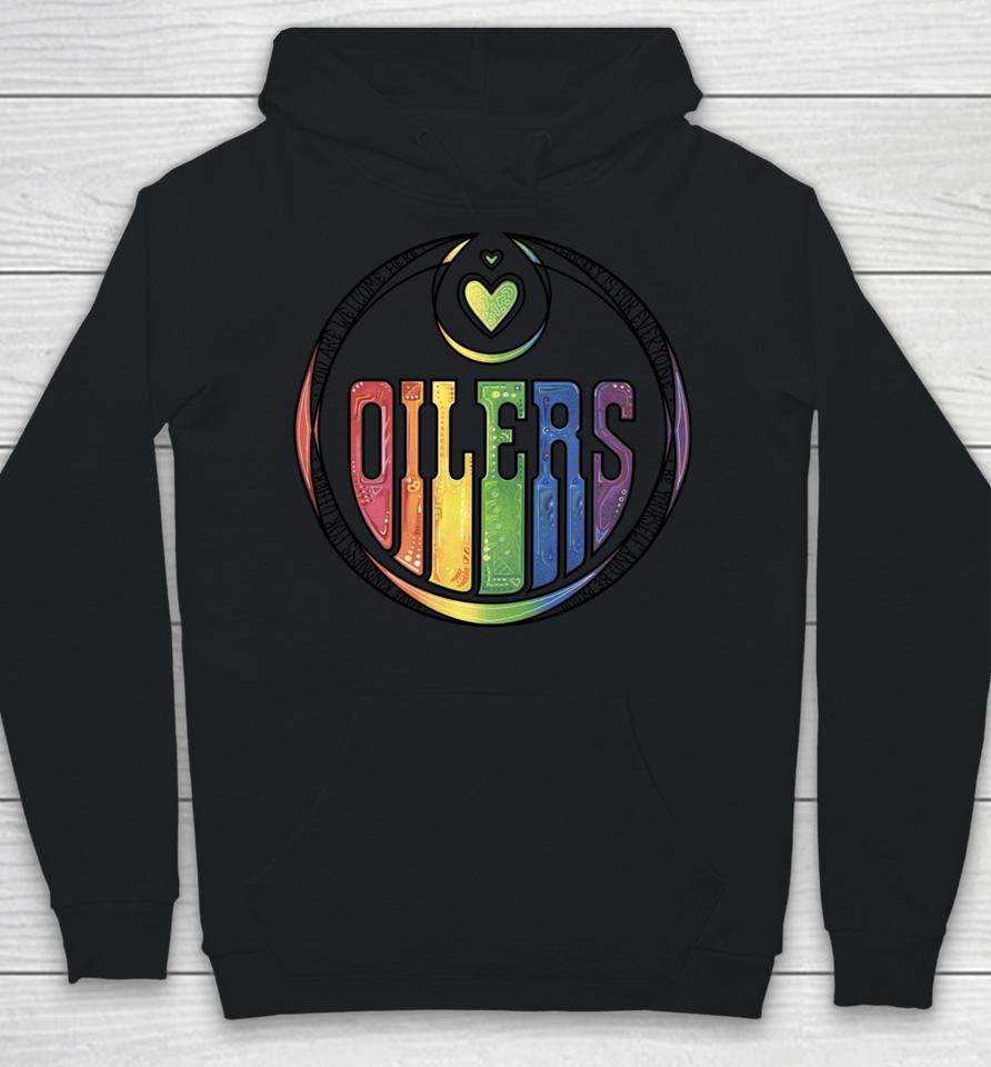You Are Welcome Here Hockey Is For Everyone Oilers Have Kindness For Others Be Yourself And Be Proud Hoodie