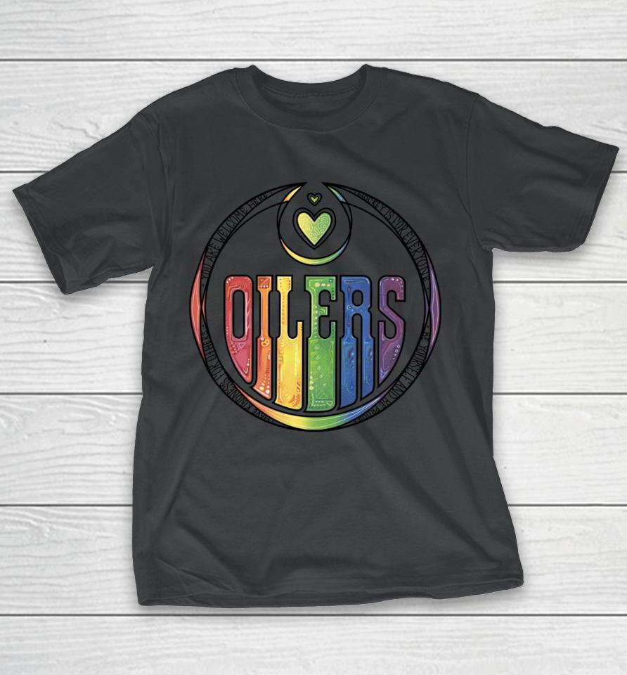 You Are Welcome Here Hockey Is For Everyone Oilers Have Kindness For Others Be Yourself And Be Proud T-Shirt
