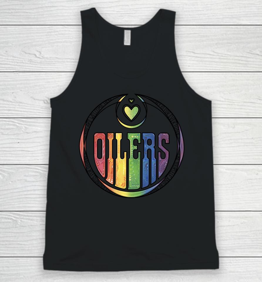 You Are Welcome Here Hockey Is For Everyone Oilers Have Kindness For Others Be Yourself And Be Proud Unisex Tank Top