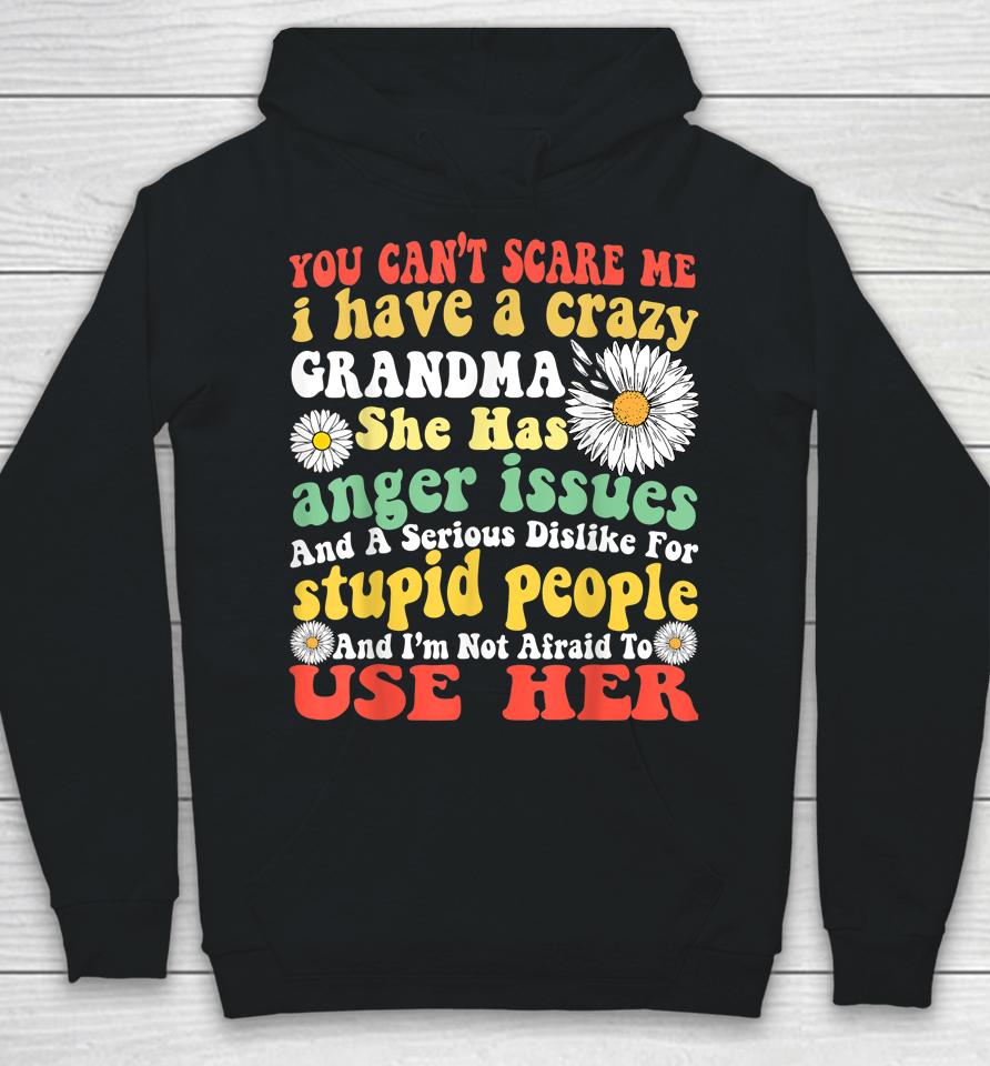 You Can't Scare Me I Have Crazy Grandma Daisy Flower Gifts Hoodie