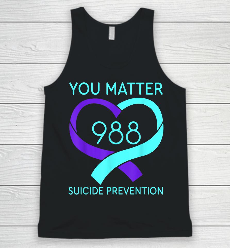 You Matter 988 Suicide Prevention Awareness Heart Unisex Tank Top