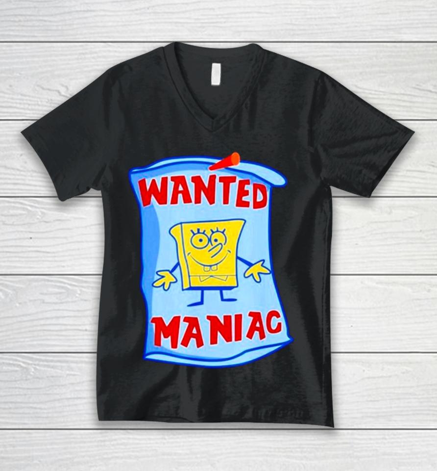 Young Mantis Wearing Wanted Maniac Unisex V-Neck T-Shirt
