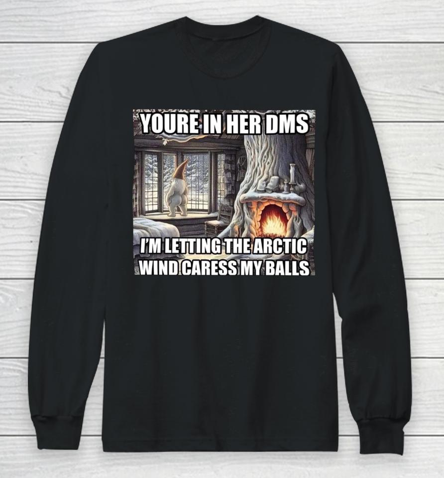 Youre In Her Dms I'm Letting The Arctic Wind Caress My Balls Long Sleeve T-Shirt