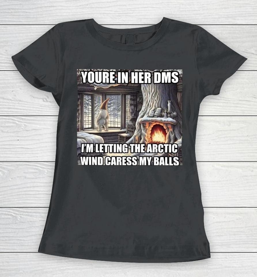 Youre In Her Dms I'm Letting The Arctic Wind Caress My Balls Women T-Shirt