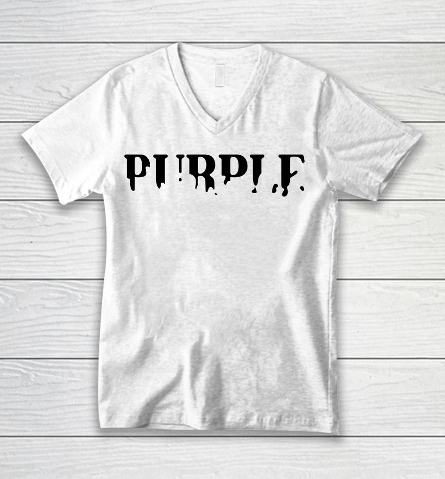 Yourrage Wearing Purple Unisex V-Neck T-Shirt
