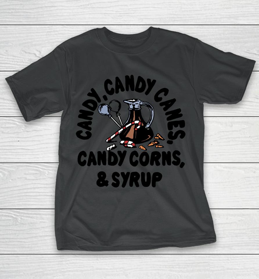 Youth Candy Candy Canes Candy Corns And Syrup T-Shirt