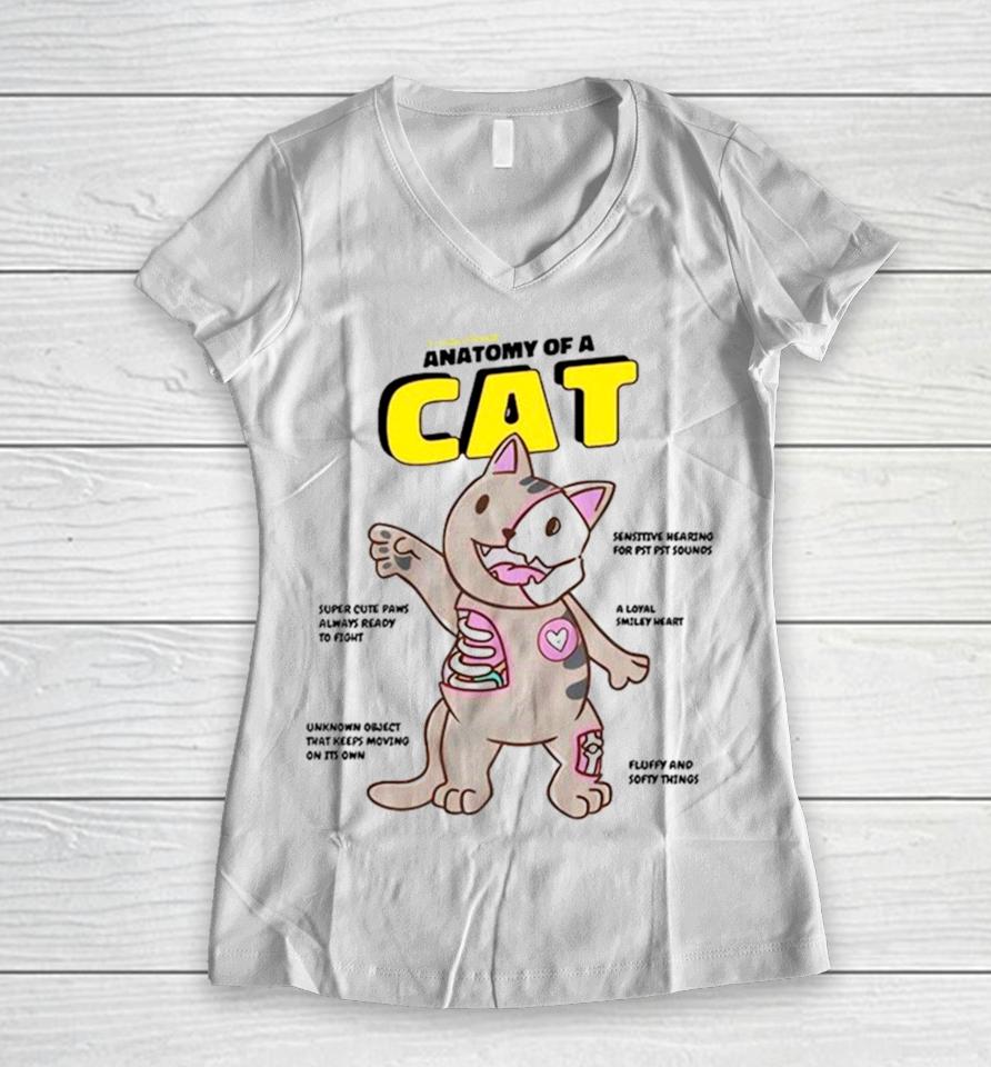 Yujin Cat Anatomy Women V-Neck T-Shirt