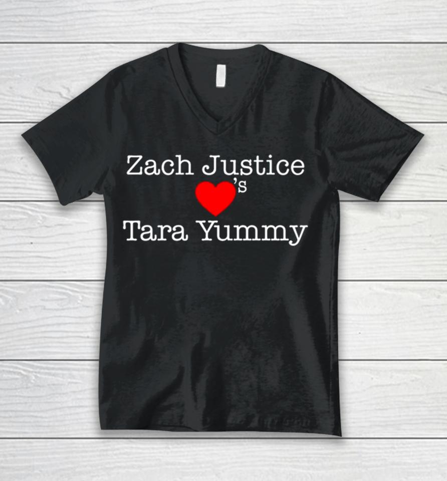 Zach Justice Love’s Tara Yummy Unisex V-Neck T-Shirt