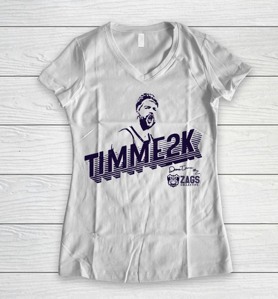 Zags Head Drew Timme 2K Women V-Neck T-Shirt