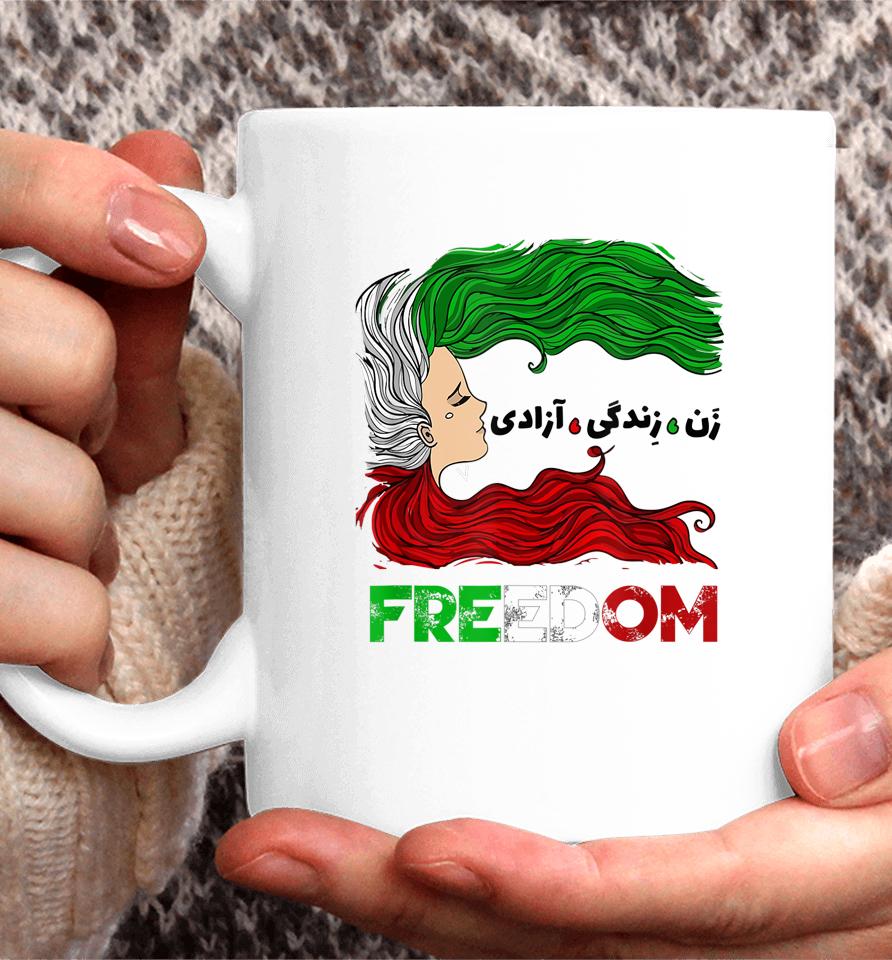 Zan Zendegi Azadi Iran Persian Woman Life Hair Freedom Coffee Mug