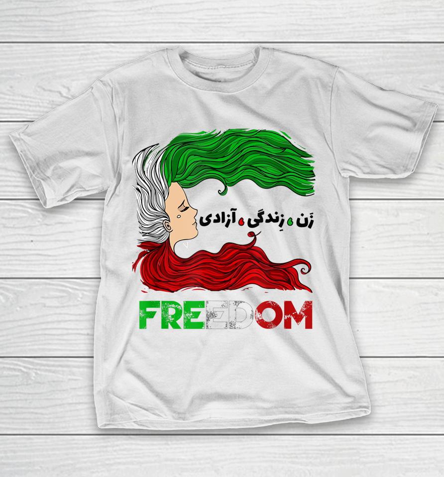 Zan Zendegi Azadi Iran Persian Woman Life Hair Freedom T-Shirt