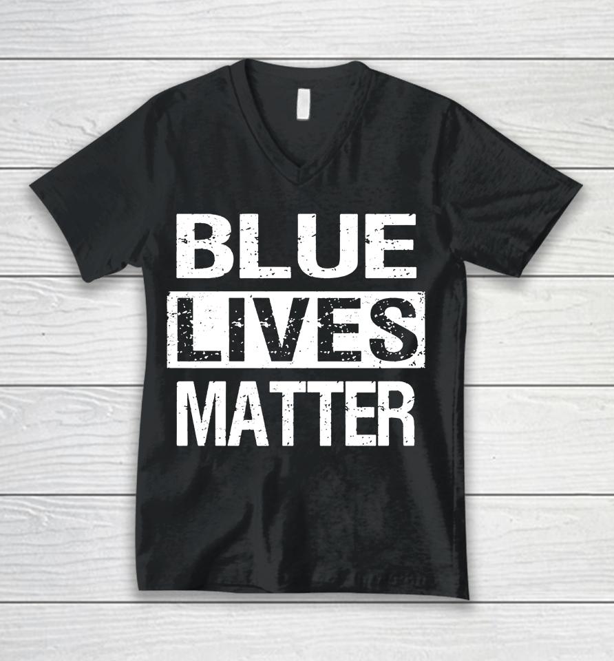 Zeek Arkham Blue Lives Matter Unisex V-Neck T-Shirt
