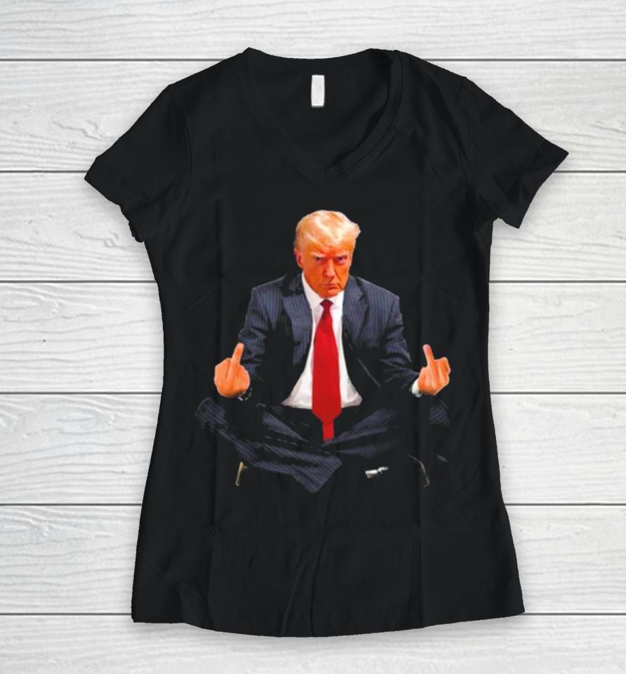 Zen Of Trump Meditation Women V-Neck T-Shirt