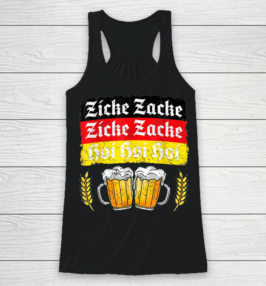 Zicke Zacke Hoi - Funny Germany Flag Oktoberfest German Racerback Tank