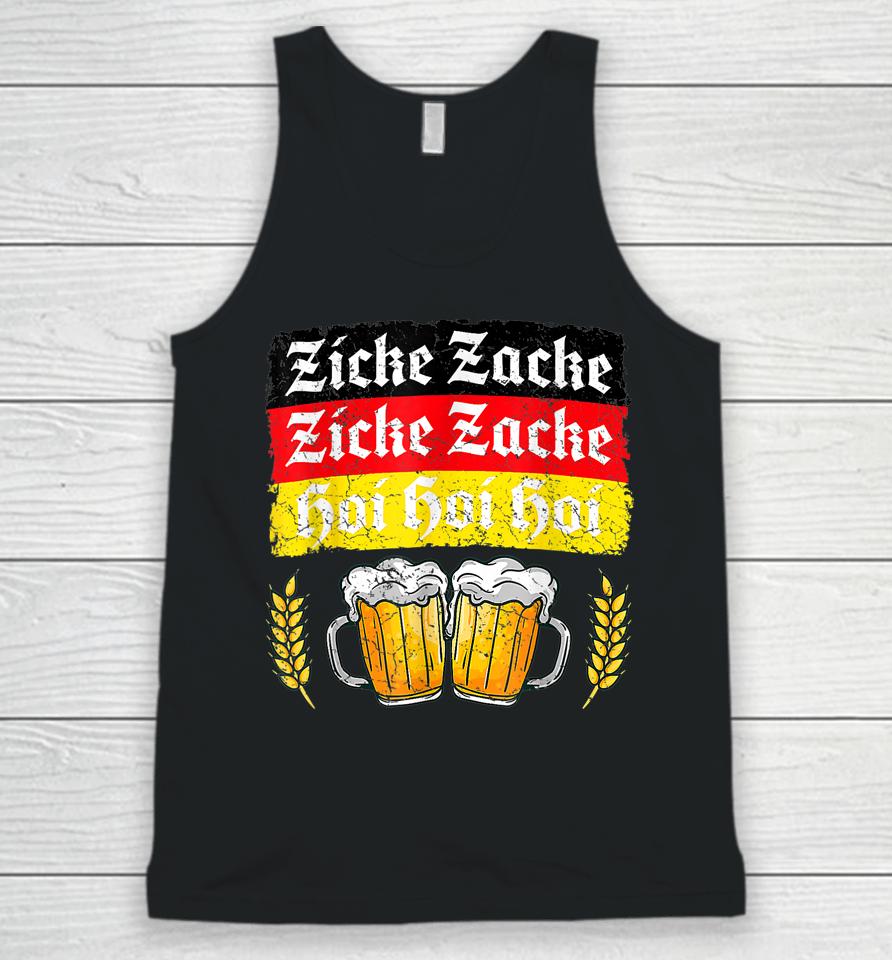 Zicke Zacke Hoi - Funny Germany Flag Oktoberfest German Unisex Tank Top