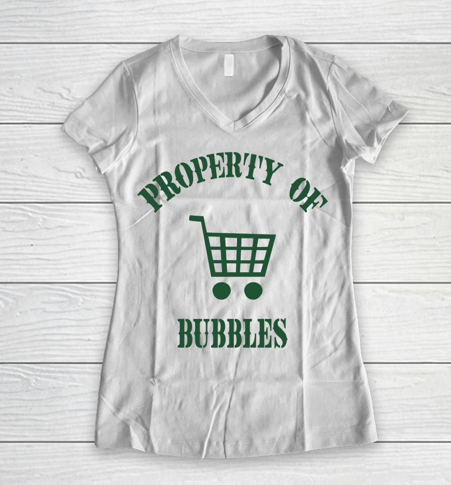 Ziggy Sobotka Property Of Bubbles Women V-Neck T-Shirt
