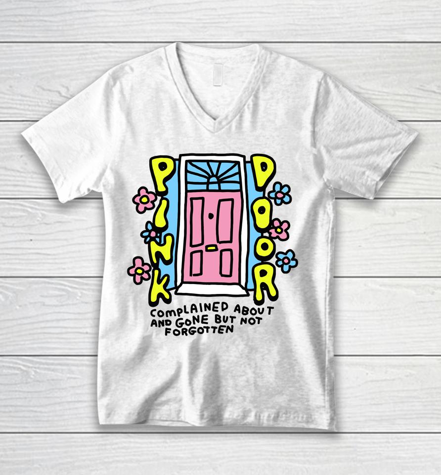Zoe Bread Merch Pink Door Complained About And Gone But Not Forgotten Unisex V-Neck T-Shirt
