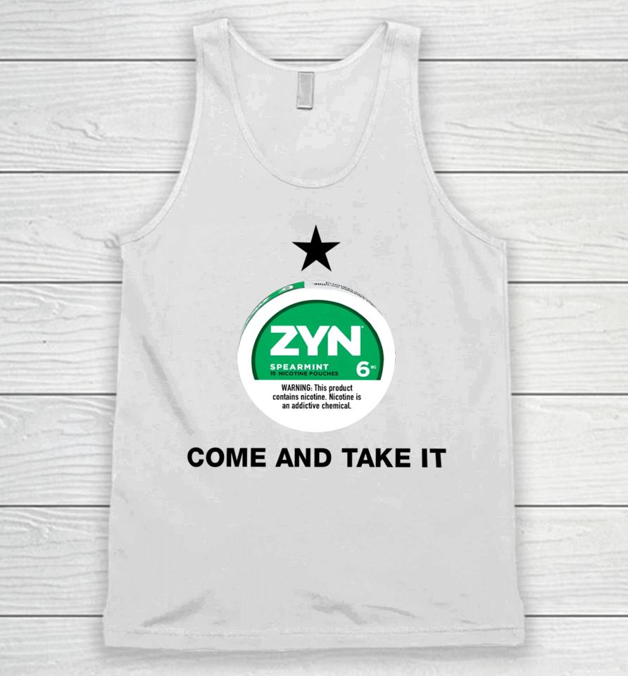 Zyn Spearmint 15 Nicotine Come And Take It Unisex Tank Top