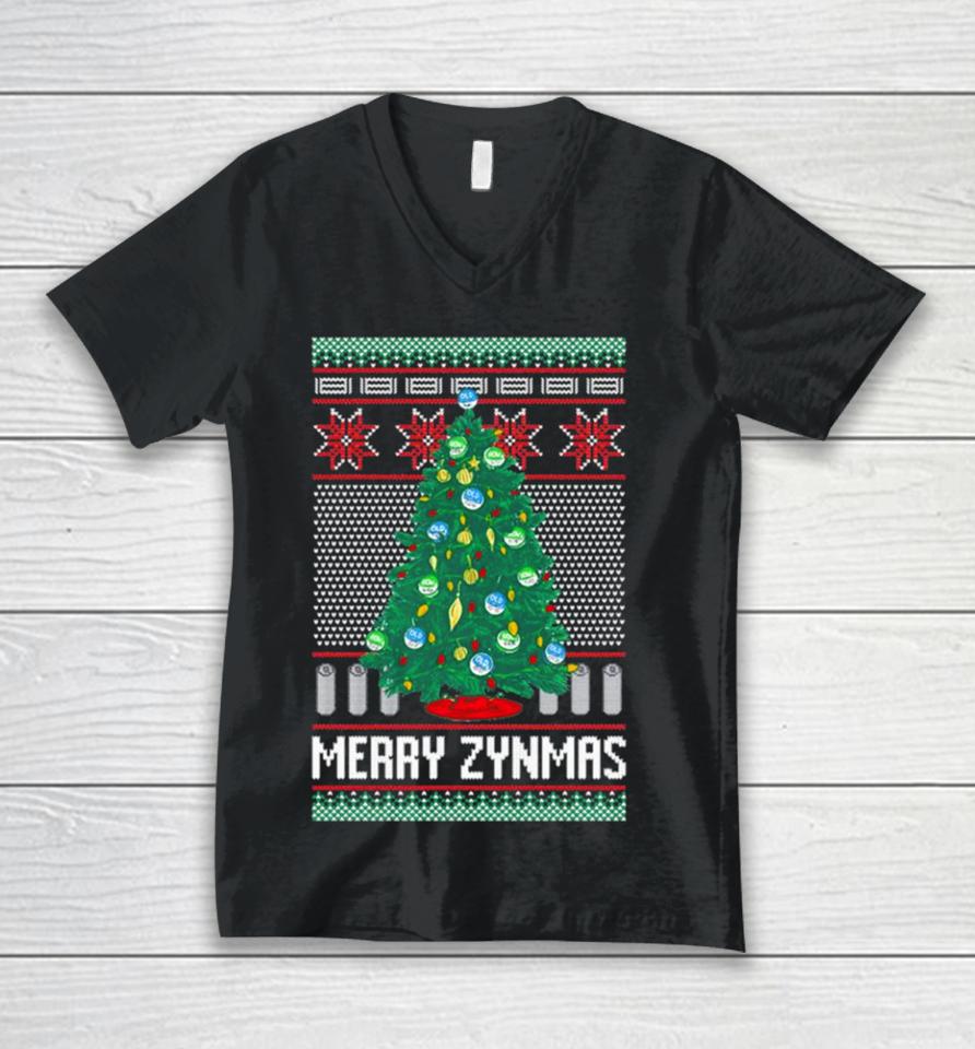 Zyn Tree Merry Zynmas Ugly Christmas Unisex V-Neck T-Shirt