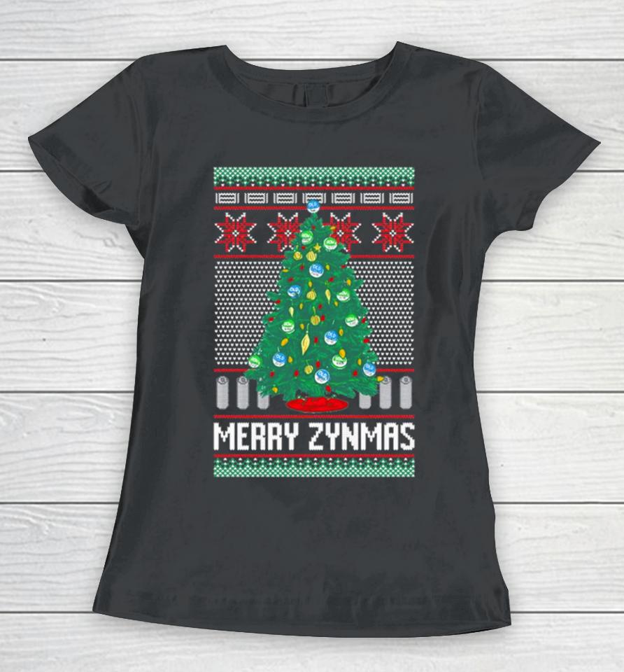 Zyn Tree Merry Zynmas Ugly Christmas Women T-Shirt
