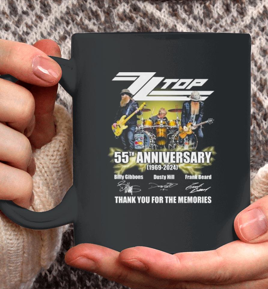 Zz Top 55Th Anniversary 1969 2024 Thank You For The Memories Signatures Coffee Mug