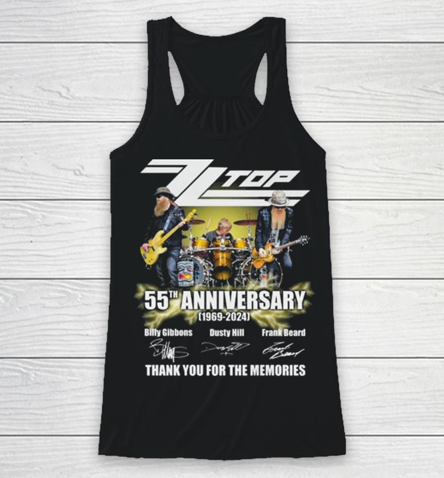Zz Top 55Th Anniversary 1969 2024 Thank You For The Memories Signatures Racerback Tank