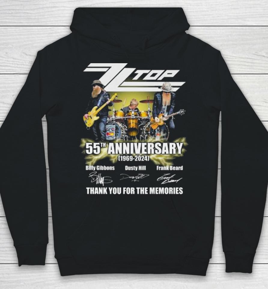 Zz Top 55Th Anniversary 1969 2024 Thank You For The Memories Signatures Hoodie