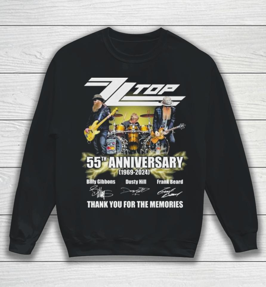 Zz Top 55Th Anniversary 1969 2024 Thank You For The Memories Signatures Sweatshirt